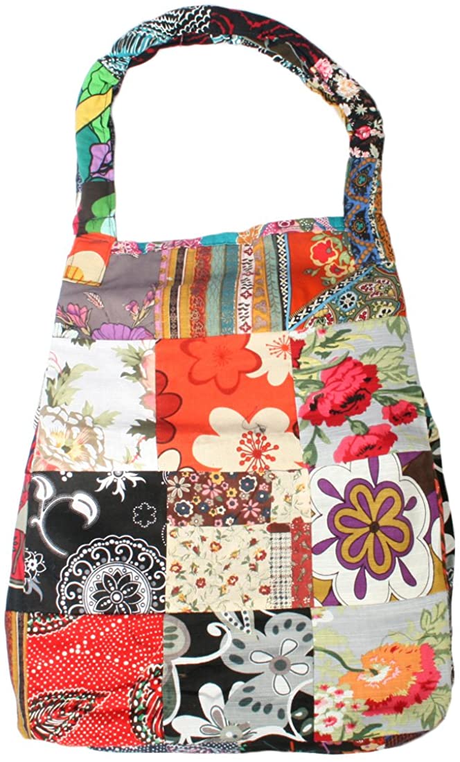 Price:$16.99    kilofly Large Bohemian Cloth Shoulder Bag Handbag Tote, Musetta Patchwork  Clothing
