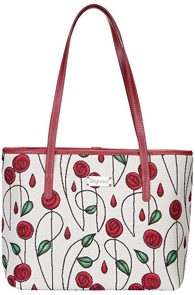 Price:$44.99    Signare Tapestry Shoulder Bag Tote Bag for Women with Charles Rennie Mackintosh Rose (COLL-RMSP)  Clothing