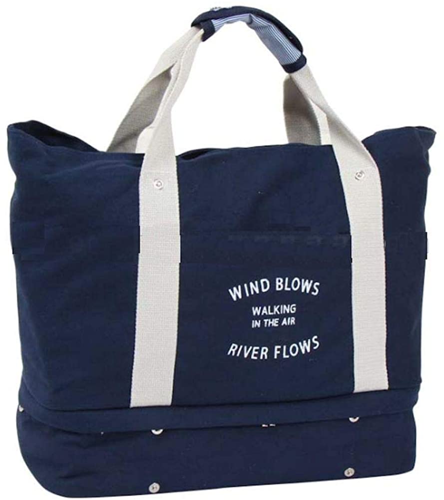 Price:$21.95    EGFAS Women Medium Travel Tote Sports Gym Carry on Tote Shoulder Bag (Navy Blue)  Clothing