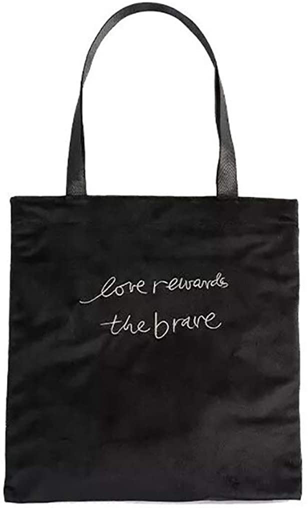 Price:$9.99 Vintage velvet embroidered shoulder bag Women Fashion Casual Tote Bag for Girls With Love Rewards the Brave  Handbags   
