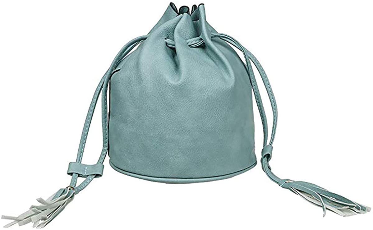 Price:$4.99 FF1 Women Leather Bucket Style Tassel Mini Shoulder Bag  Handbags   
