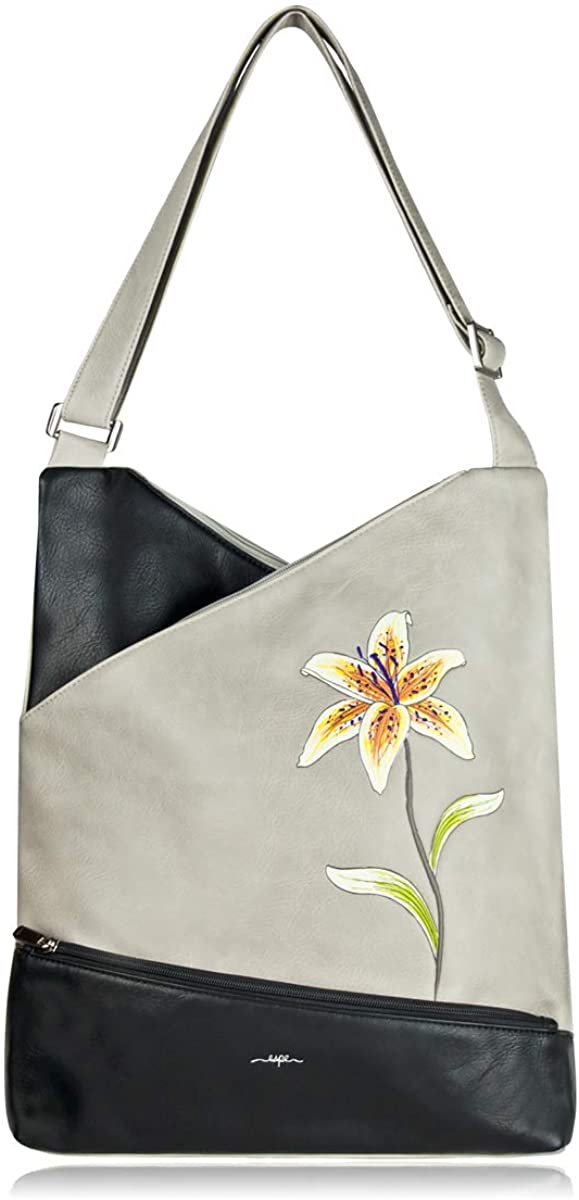 Price:$69.97    ESPE Lilian Vegan Leather Tote Handbag with Lily Flower Motif  Clothing