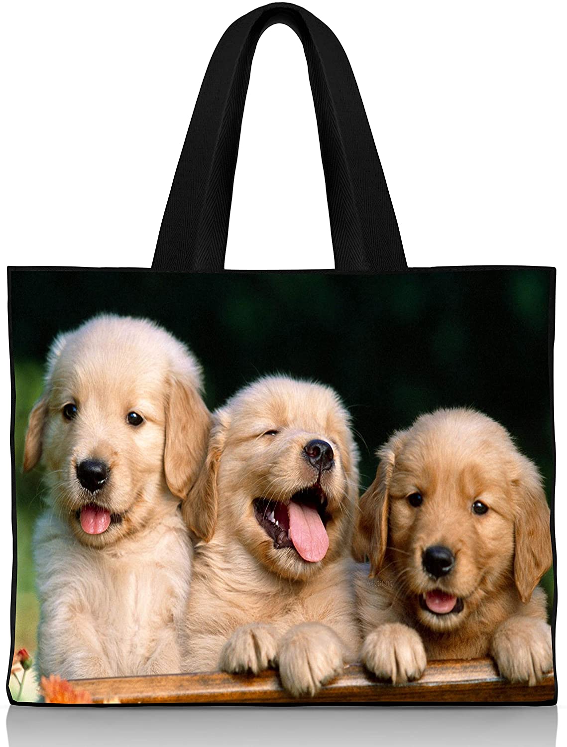 Price:$23.56    Cute little dog Shoulder Handbags Canvas Tote Bag - 15.5 x 12.5 x 3.5 Inches  Clothing