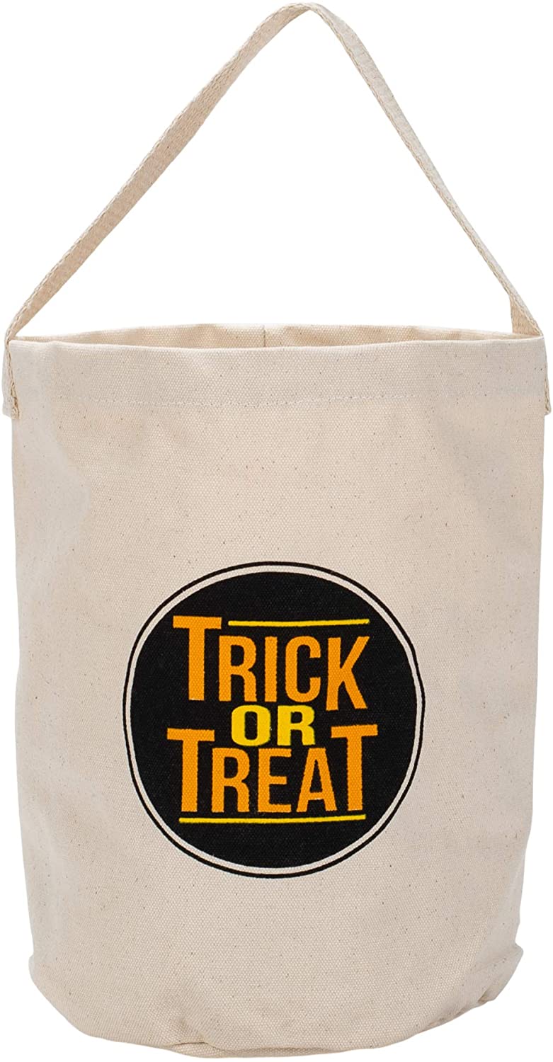 Price:$12.71    Halloween Trick Or Treat Black 11 x 8 Canvas Bucket Tote Bag  Clothing