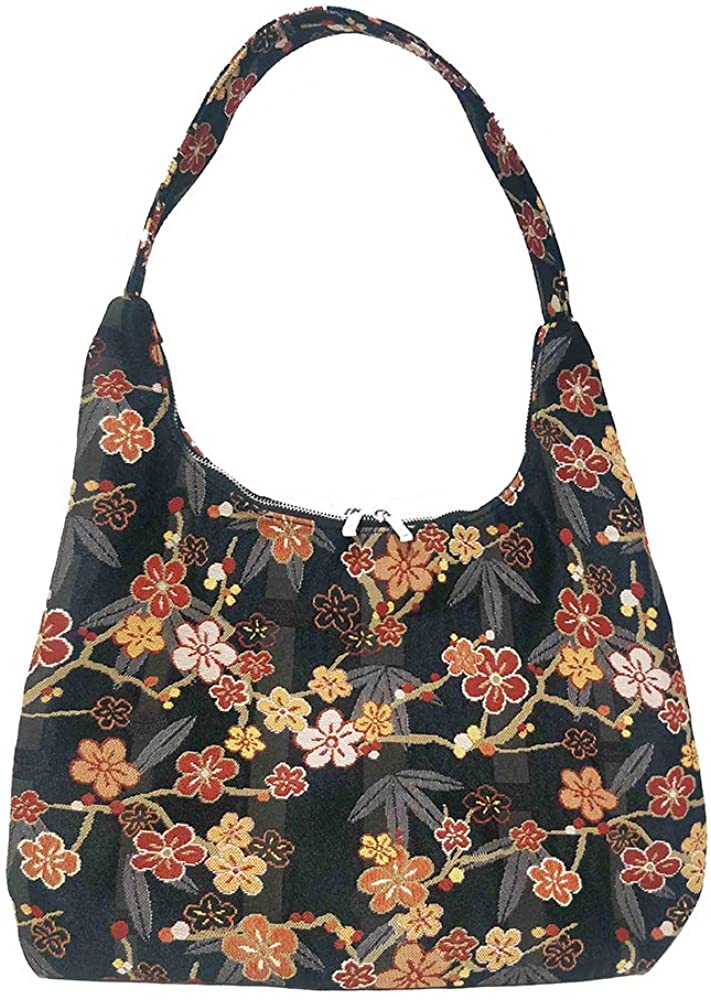 Price:$39.99    Signare Tapestry Hobo Shoulder bag slough purse for Women with Ume Sakura Japanese Style  Clothing
