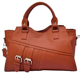 Price:$64.99    Ladies Women Designer Style Real Leather Shoulder Bag (Tan)  Clothing