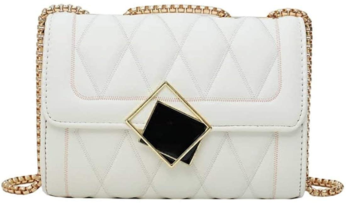 Price:$29.99 Rare Fig Women Handbag Small Quilted PU Leather Shoulder Bag - Evening Party Crossbody Bag - White  Handbags   