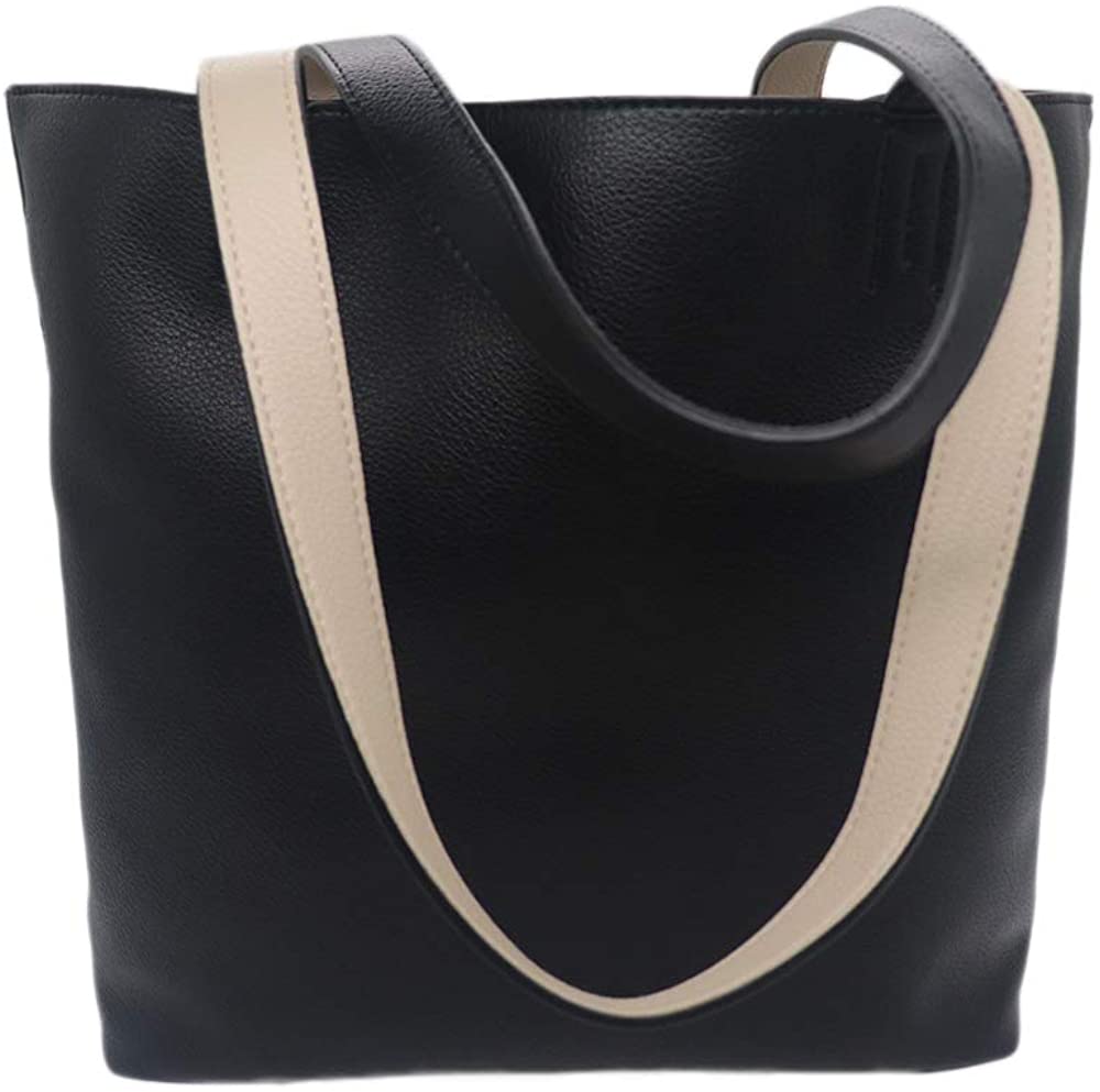 Price:$39.99    PU Leather Tote Bag for Women Purse Shoulder Bags Hand Bag (black)  Clothing