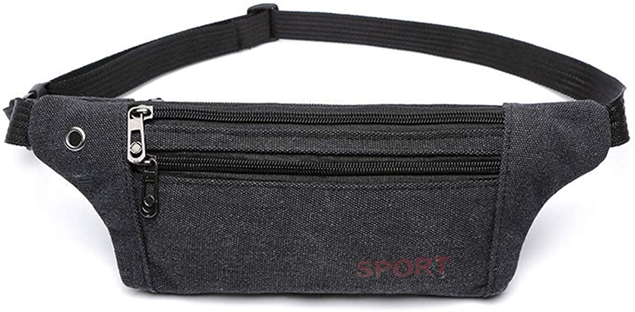 Price:$4.90 Outdoor new pure canvas personal purse mobile phone purse women and men sports running leisure chest bag black [canvas purse]  Handbags   