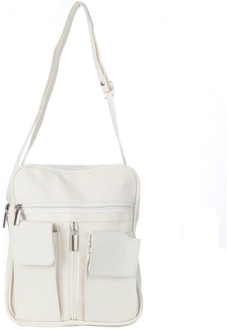 Price:$19.95 Home-X Multipocket Shoulder Bag. White  Handbags   