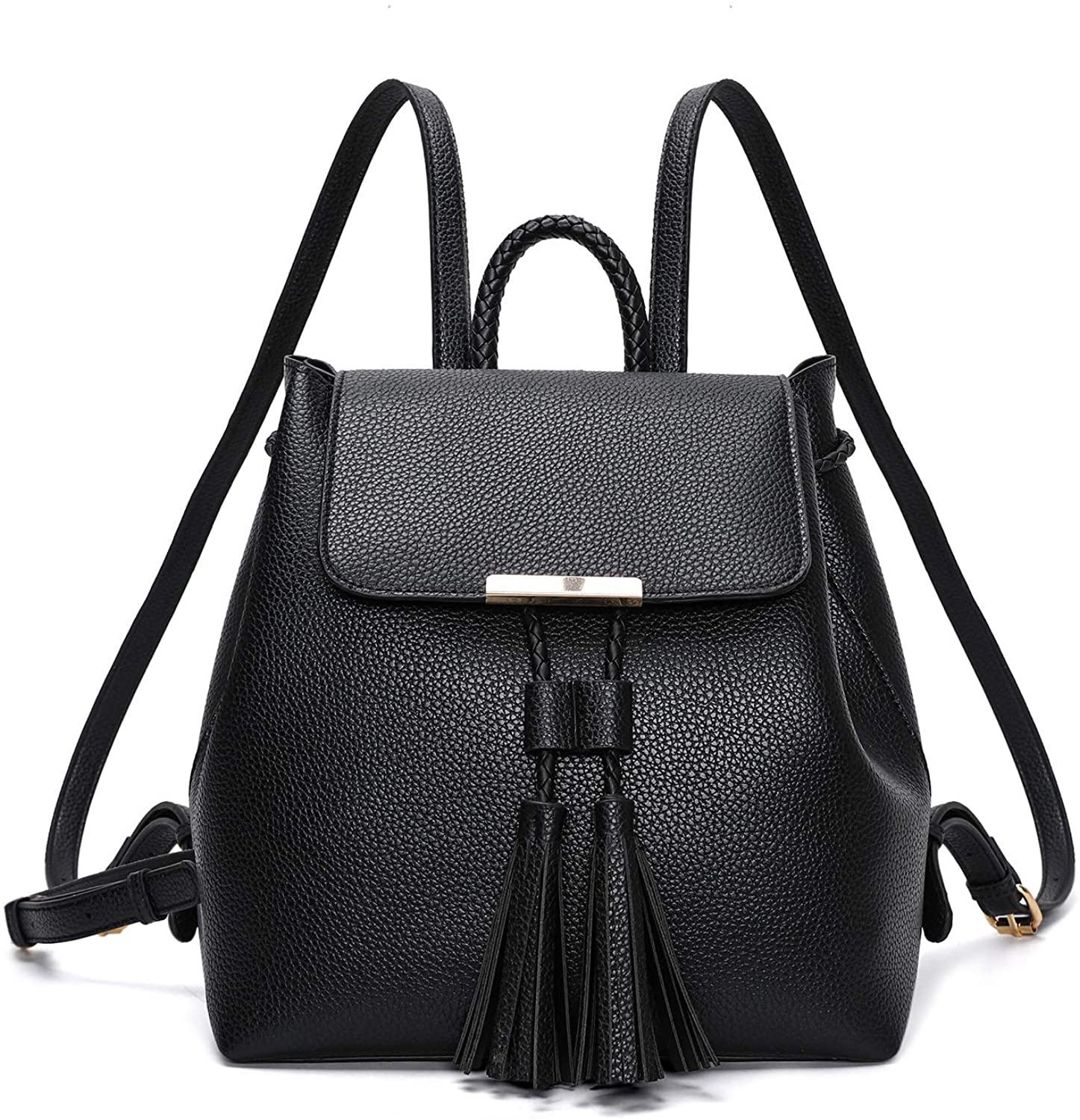 Price:$23.99    Women's Mini Backpack Purse PU Leather Anti-Theft Drawstring Closure Shoulder Bag Fashion Ladies Girls Casual large Capacity Satchel (Black)  Clothing