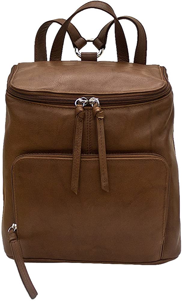Price:$99.95    ili Leather 6502 Backpack Handbag with RFID Lining (Toffee)  Clothing