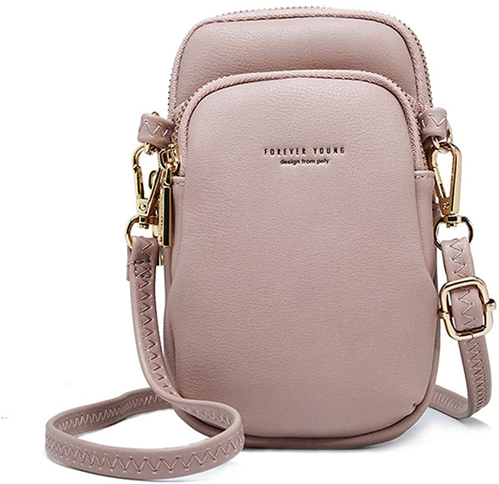 Price:$18.99 Women Small Crossbody Bags Purse Soft Leather Cell Phone Pouch Lady Wallet Shoulder Bag(with gift in)  Handbags   