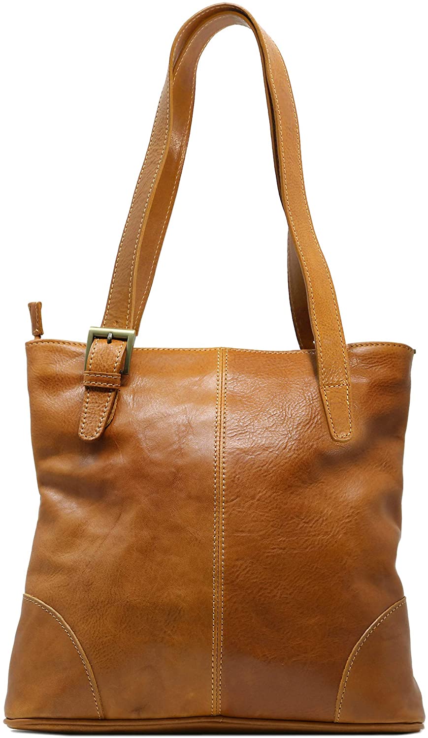 Price:$188.30 Floto Tavoli Shoulder Bag in Saddle Brown Italian Calfskin Leather  Handbags   