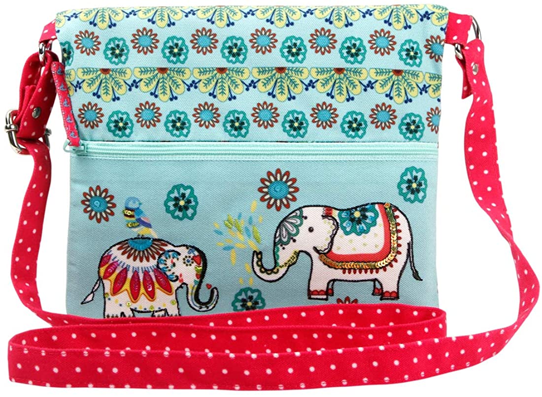 Price:$15.99 Pinaken Women and Girls Crossbody Shoulder Travel Folded Sling bag (Jumbo-Trunk Canvas)  Handbags   