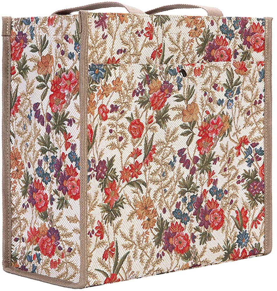 Price:$24.99    Signare Tapestry Shoulder Bag Shopping Bag for Women withFlower Meadow Design  Clothing