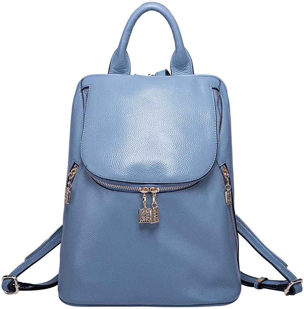 Price:$48.98    BOAYTU Genuine Leather Mini Backpack Purse for Women Elegant Shoulder Bag Elegant Blue  Clothing