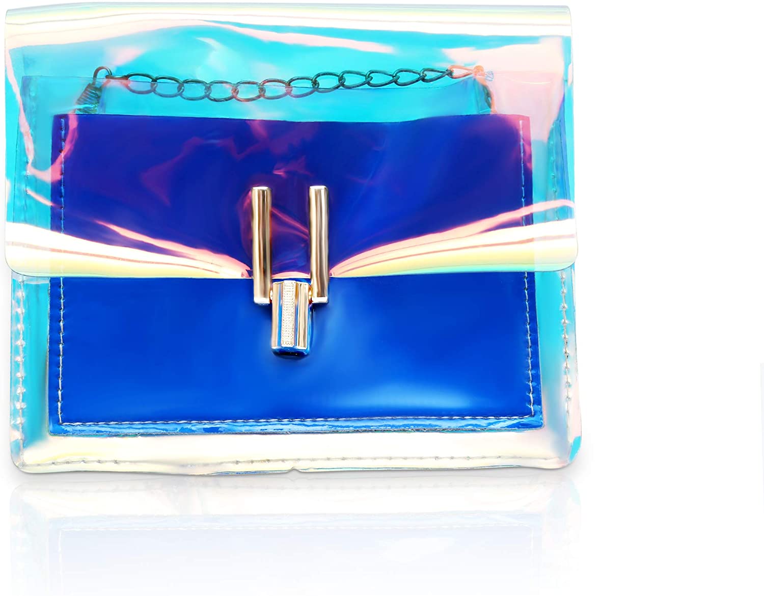 Price:$16.06 ETCBUYS Women’s Shoulder Bag Fashion Crossbody with Adjustable Shoulder Strap Women Classic Korean Style PVC Waterproof Beach Purse – Blue  Handbags   