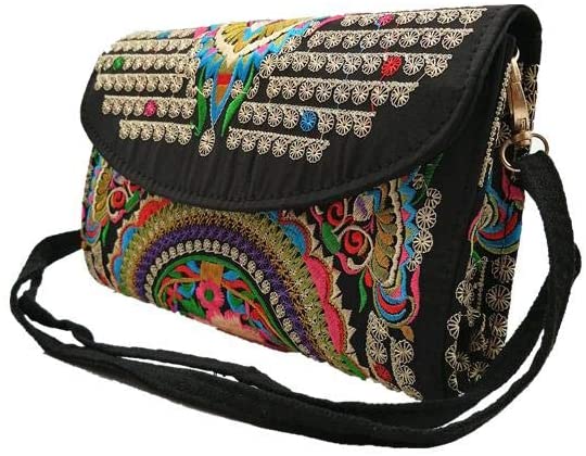 Price:$25.99    Embroidered Small Crossbody Bags Cell Phone Purse Wallet Floral Shoulder Messenger Bag for Women (Flower Crossbody Purse 2)  Clothing