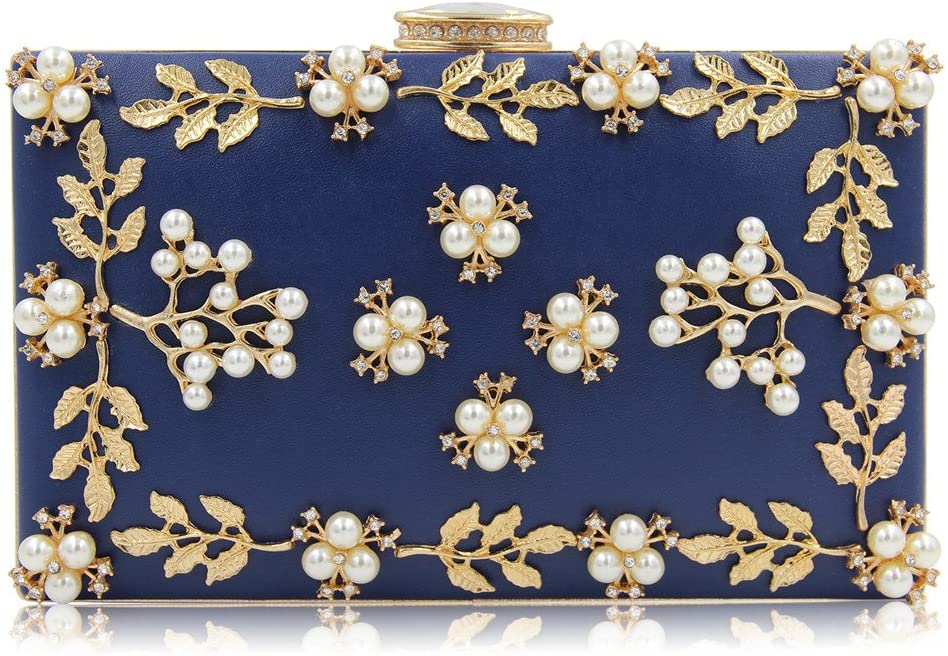 Price:$0.00    DHUYUN Evening Bag Women's Elegant Rhinestone Crossbody Bag Chain Strap Shoulder Bag Evening Clutch Hand Bag (Color   Blue)  Clothing
