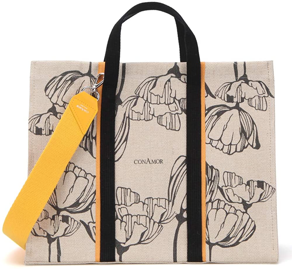 Price:$68.00 CONAMOR Women's Fleur Tote Bag, Casual Shoulder Strap Crossbody Bag, Flower Printing Canvas Bag  Handbags   