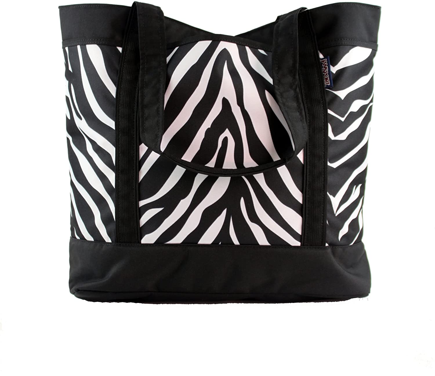 Price:$66.00    JanSport Emma Tote Bag, Black/White/Fluorescent Pink  Clothing