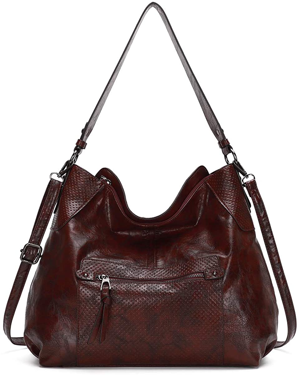 Price:$37.98 KL928 Womens Purses and Handbags PU Leather Shoulder Bag Waterproof Hobo Bags for Women Large, brown-2-91  Handbags   