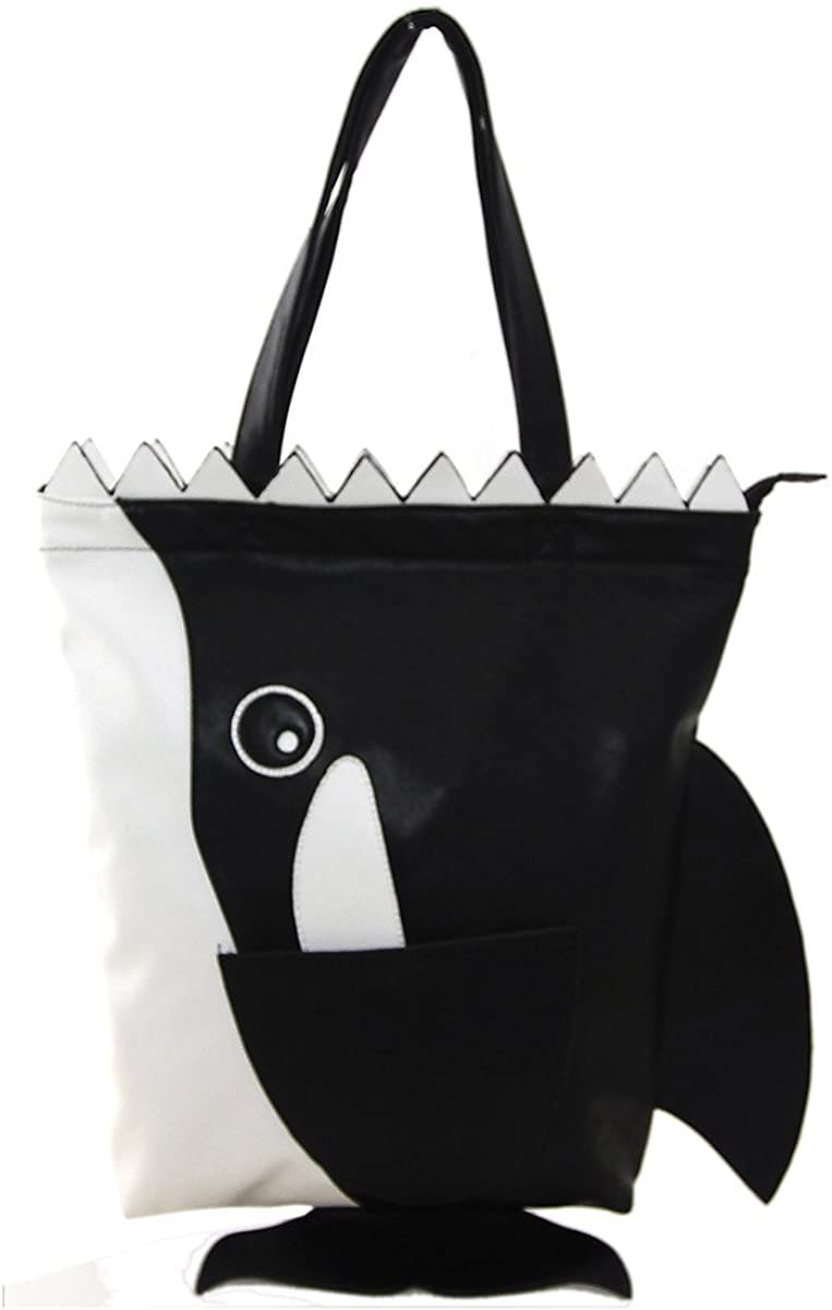 Price:$32.99    Fierce Killer Whale Vinyl Tote Bag  Clothing