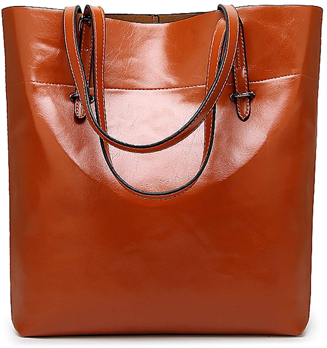 Price:$39.99    Women's Handle Bags Tote Shoulder Handle Works Soft Leather Purse Hynice Fashion Large Capacity Bag.(DW08-Brown)  Clothing