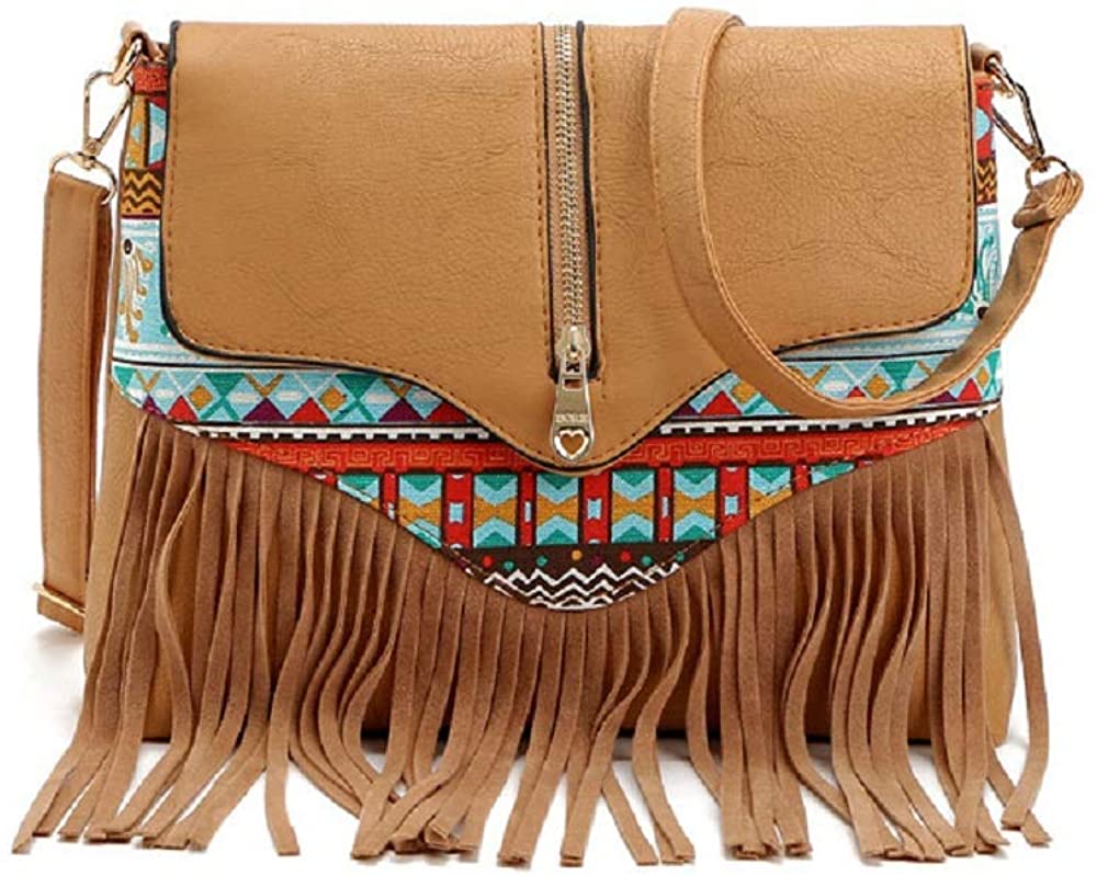 Price:$26.59 Brazilian Suede Style Brown Shoulder Bag Crossbody Silhouette for Women  Handbags   