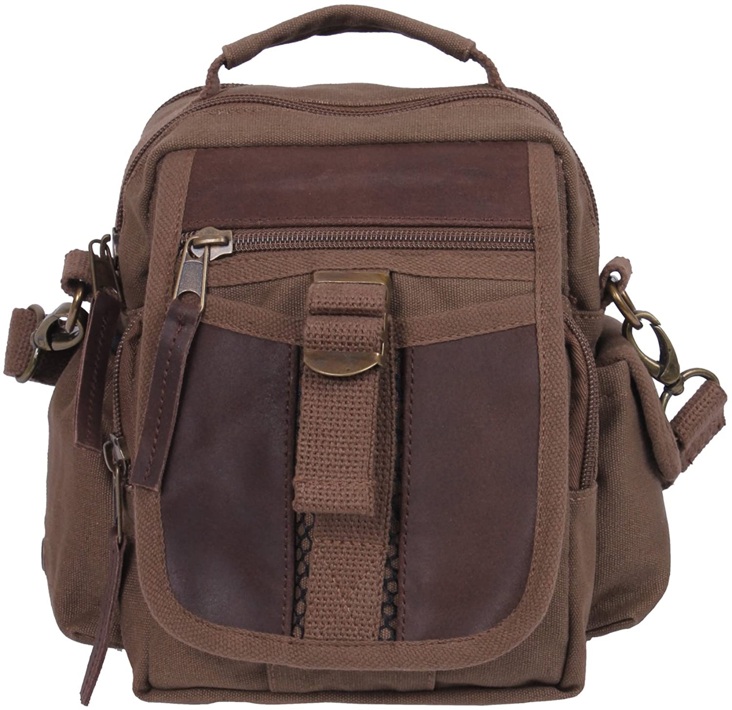 Price:$20.92    Rothco Canvas & Leather Travel Shoulder Bag, Brown  Clothing
