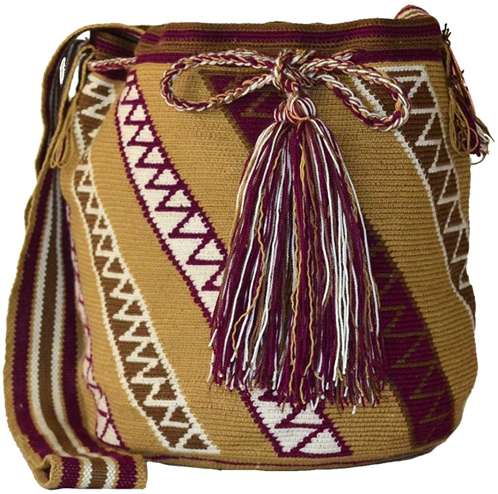 Price:$95.00    Authentic Wayuu Mochila Bag by Guacamaya Tribal | Colombian Handmade, Una Hebra, Single Stitch Crochet  Clothing