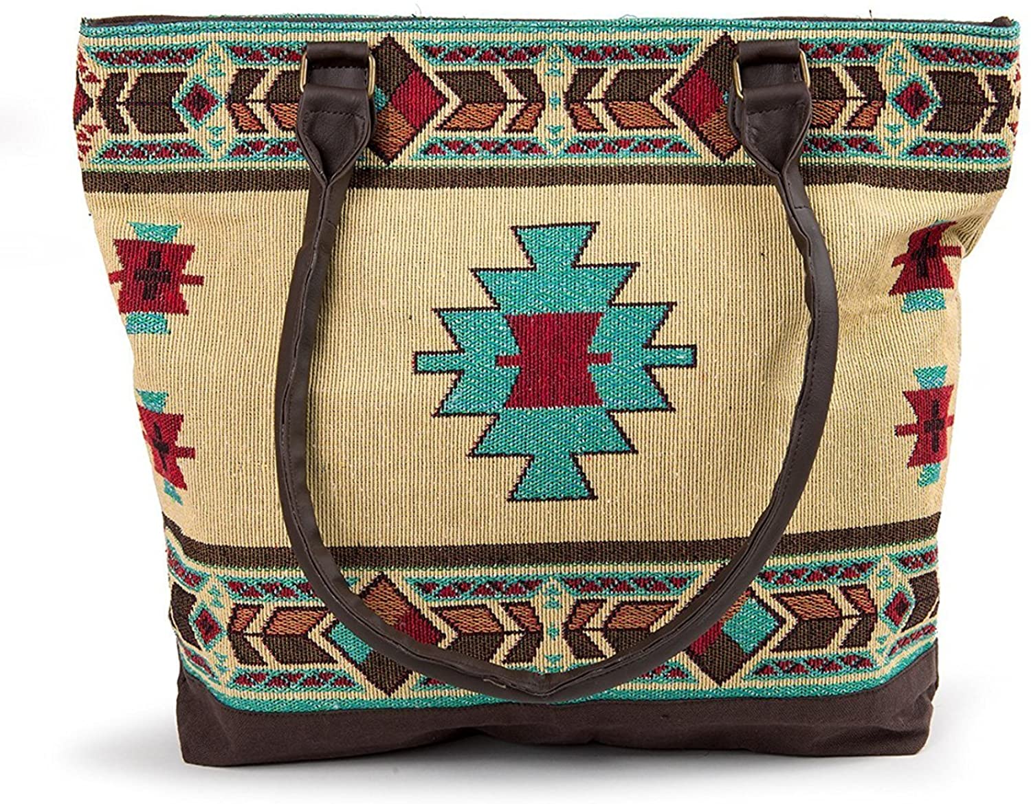 Price:$49.38    RaaKha Womens Carrizo Woven Fashion Shoulder Tote Bag 17" x 14" x 4"  Clothing