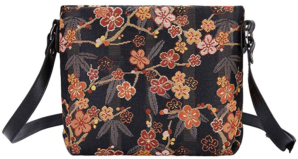 Price:$29.99 Signare Tapestry Crossbody Purse Small Shoulder Bag for Women with Ume Sakura Design Japanese Style  Handbags   