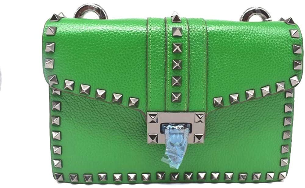 Price:$55.99 Mini Crossbody Bag Designer Clutch for Women Full grain cowhide Rivets Bags and long adjustable shoulder strap by ZAVITORO (Green)  Handbags   