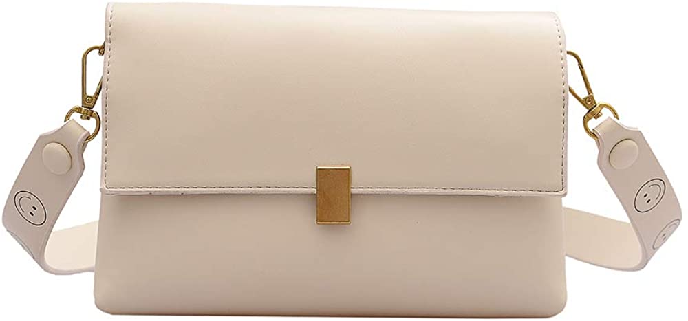 Price:$34.99 Ladies Solid Color Messenger Bag, Ladies Shoulder Bag, 2 Detachable Shoulder Straps (6 Levels Adjustable And Non-Adjustable), 9.6x2.5x4.9in (white)  Handbags   