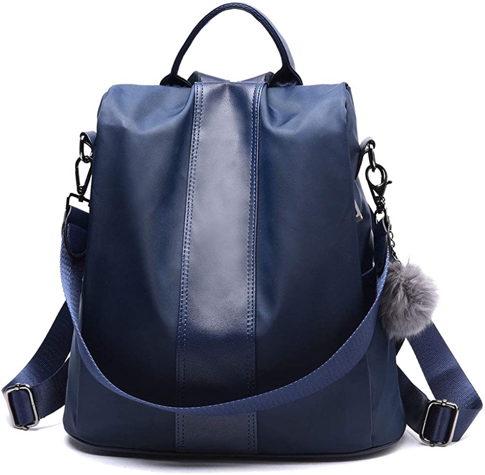 Price:$24.99    KARRESLY Women Backpack Purse Fashion Nylon Leather Anti-theft Rucksack Large Casual Shoulder Bags for College Travel(Blue)  Clothing