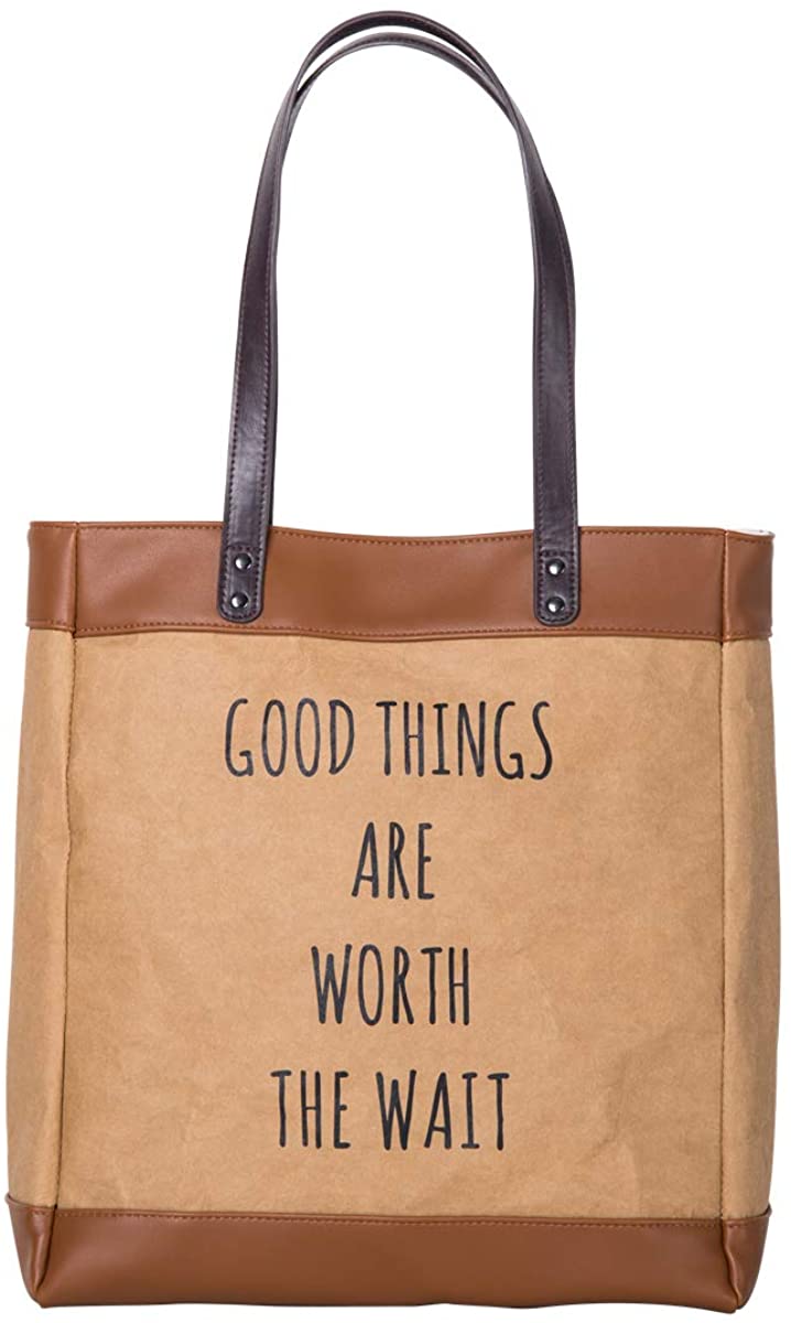 Price:$31.99    UDO Original, fashion, restore ancient ways, handbag, washed kraft paper, environmental protection material shopping bag,single shoulder bag, lady bag(Color   Khaki, Size  12.6"X5.12"X13.78")  Clothing