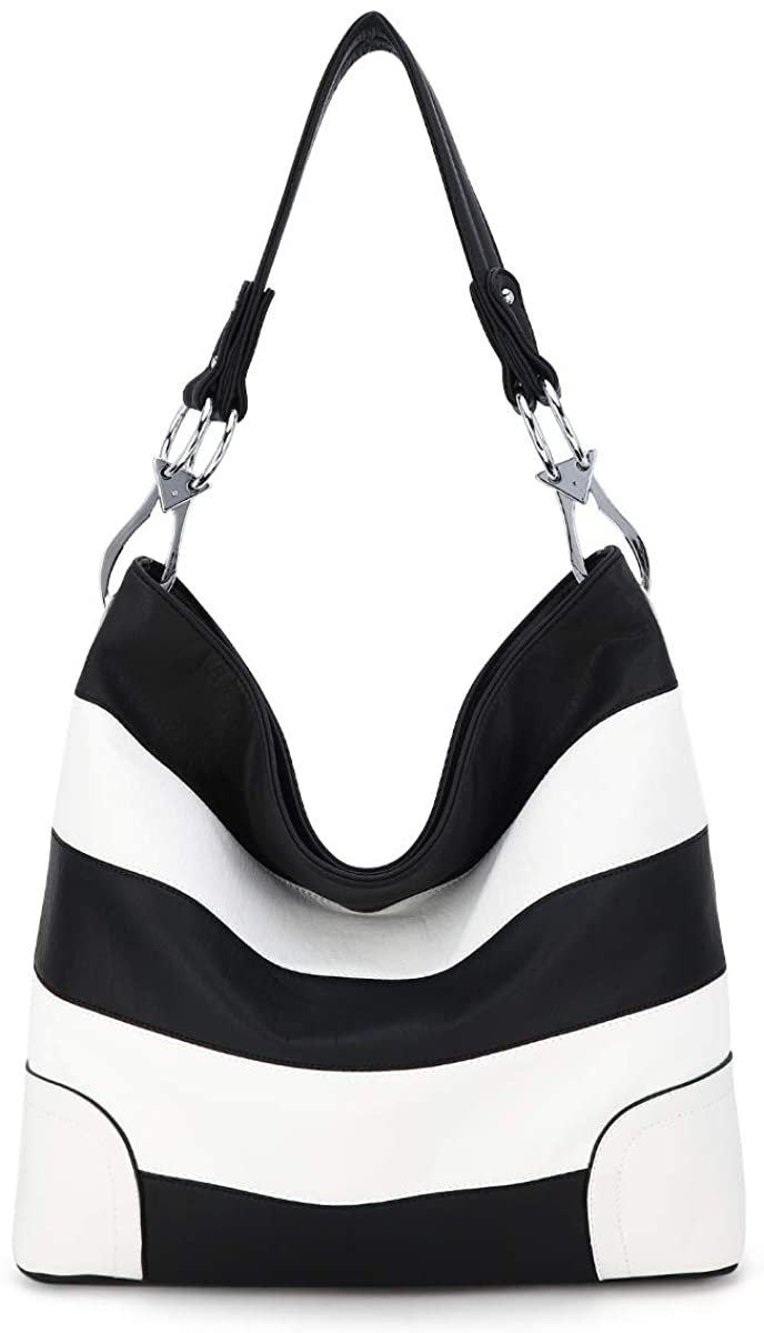 Price:$39.99    Angel Barcelo Satchel Purses for Women, Ultra Soft Vegan Leather Purses and Handbags,Tote Purse (AAKL2239P BLACK WHITE)  Clothing