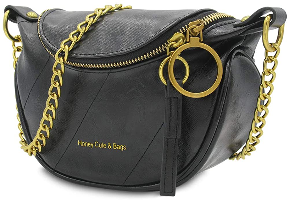 Price:$16.99 Sinianer PU Leather Shoulder Bags for Womens Chain crossbody Purse (Black)  Handbags   