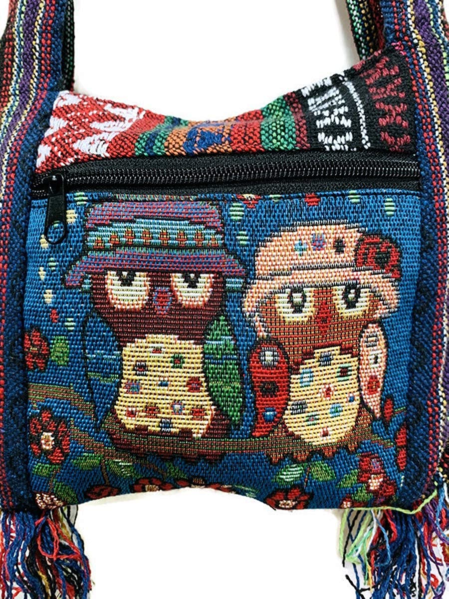 Price:$19.00 1PC Canvas Embroidery Crossbody Bag Handmade Bohemian Boho Shoulder Bag woman girl fashion gift collection Ba017  Handbags   