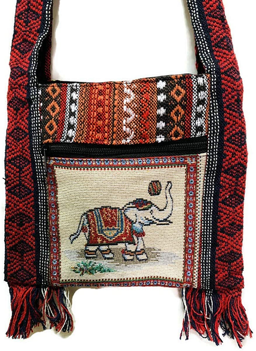 Price:$19.00 1PC Canvas Embroidery Crossbody Bag Handmade Bohemian Boho Shoulder Bag woman girl fashion gift collection Ba013  Handbags   