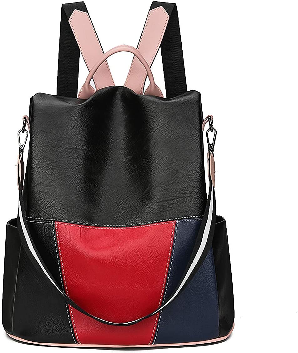Price:$21.98    GuaziV Backpack Purse for Women Nylon Waterproof Anti Theft Backpacks Fashion Lightweight School Shoulder Bags (Black red)  Clothing