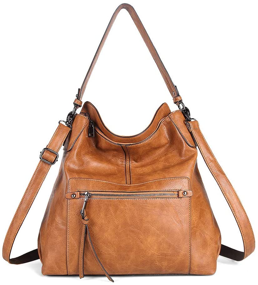 Price:$39.99    Werllands Women Handbag Hobo Multiple Pockets PU Leather Shoulder Bag Tote Bag Female (Brown)  Clothing