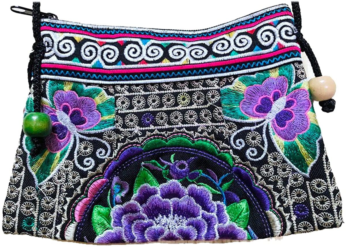 Price:$20.00 1PC Canvas Embroidery Crossbody Bag Handmade Bohemian Boho Shoulder Bag woman girl fashion gift collection Ba06  Handbags   