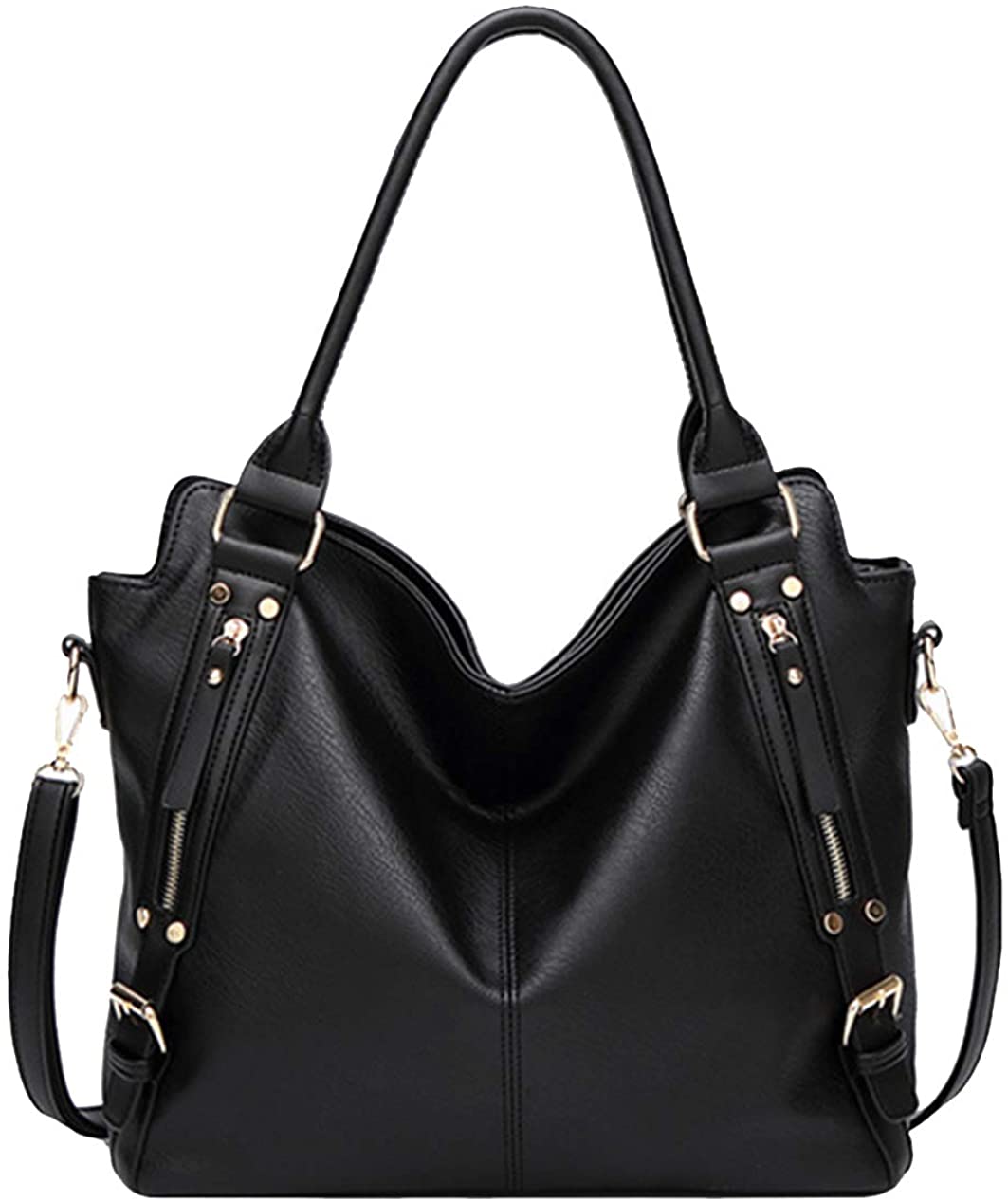 Price:$39.99    Hynice Handbags for Women Tote Satchel Hobe Handle Shoulder Bags PU Leather Work Fashion Large Capacity Bag(DW10-Black)  Clothing