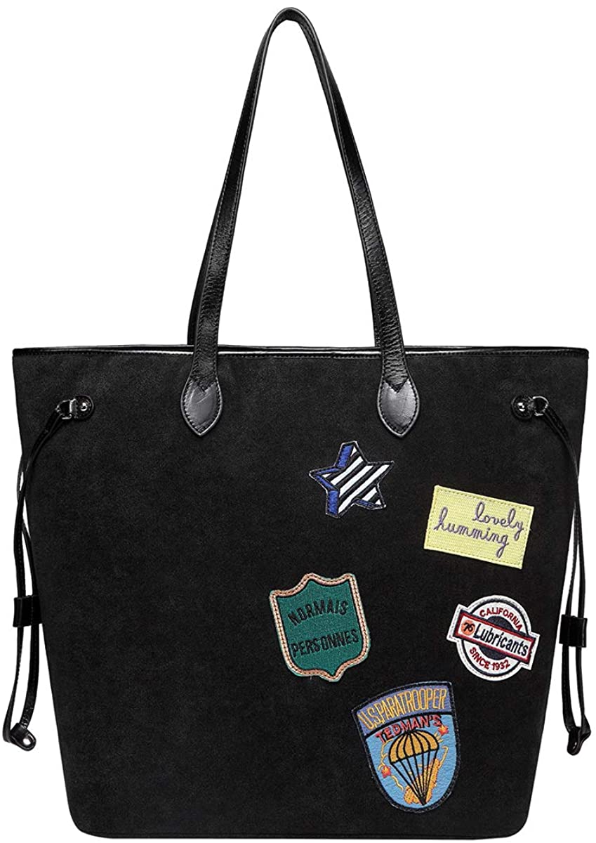 Price:$29.00    ig.des Women's Special Material Shoulder Bag Tote Bag Casual Handbag Shopping Bag (Black)  Clothing