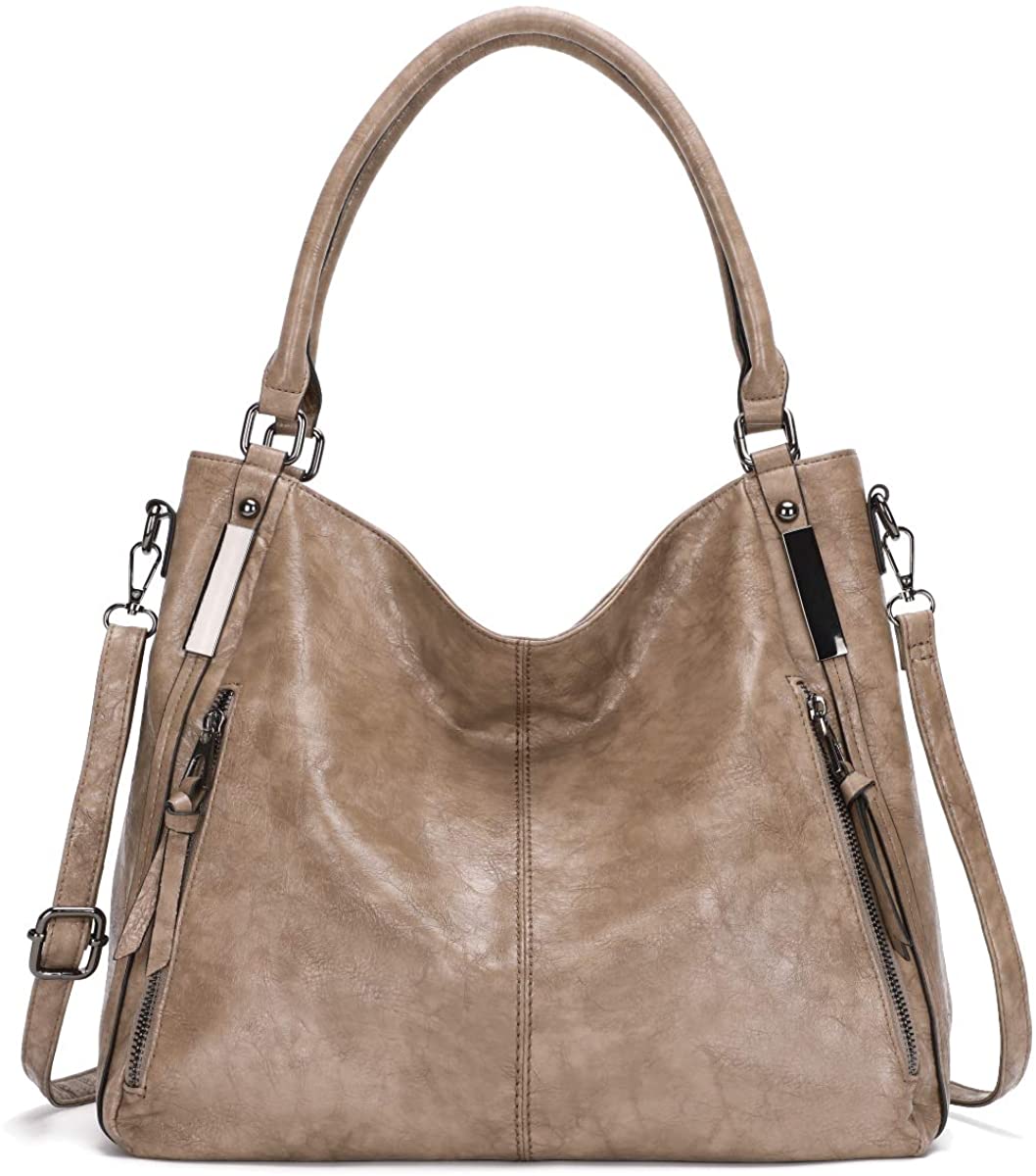 Price:$39.98 KL928 Womens Purses and Handbags PU Leather Shoulder Bag Waterproof Hobo Bags for Women Large, 92-Khaki  Handbags   