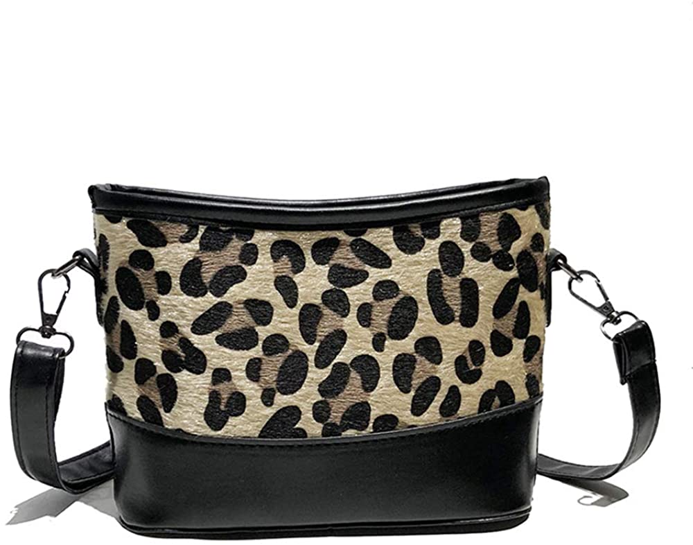 Price:$22.99 Tecing Women Leopard Medium Crossbody Bag Leather Purse Lightweight Shoulder Bag Khaki  Handbags   