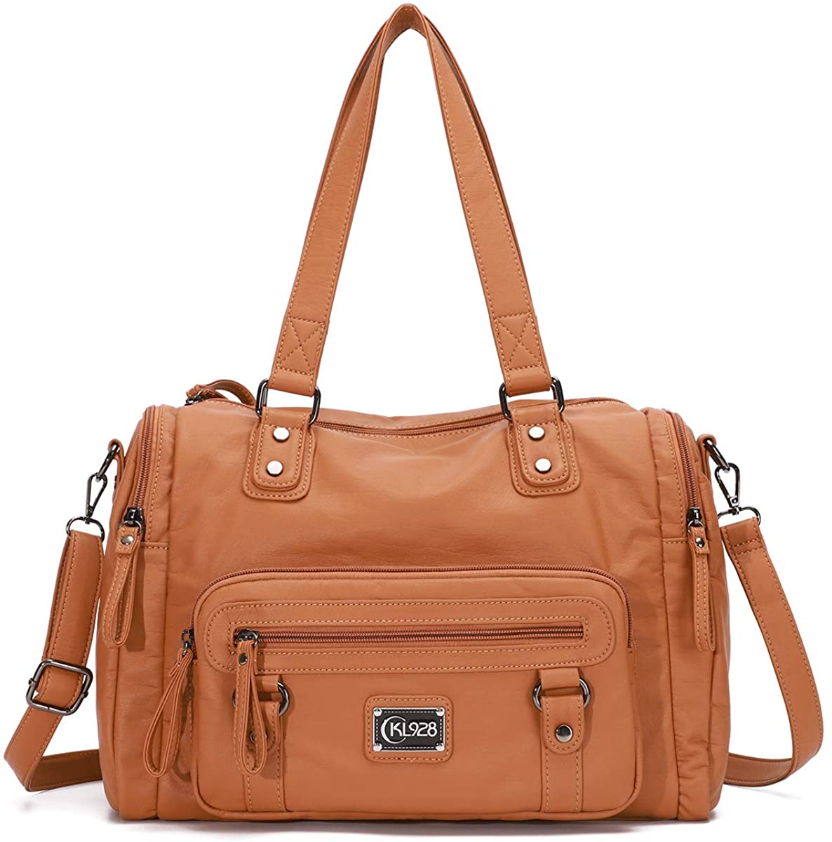 Price:$40.99    KL928 Womens Hobo Purses and Handbags Waterproof PU Washed Leather satchel Bags for Women  Clothing